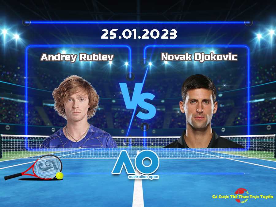 Andrey Rublev và Novak Djokovic